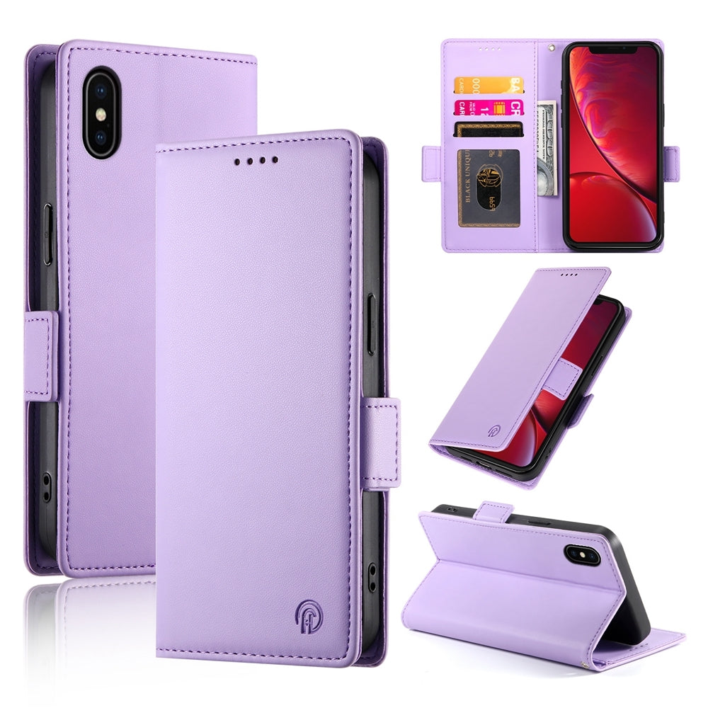 iPhone X/XS Magnetic Leather Wallet Case with Card Slots, Stand Function & Full Protection