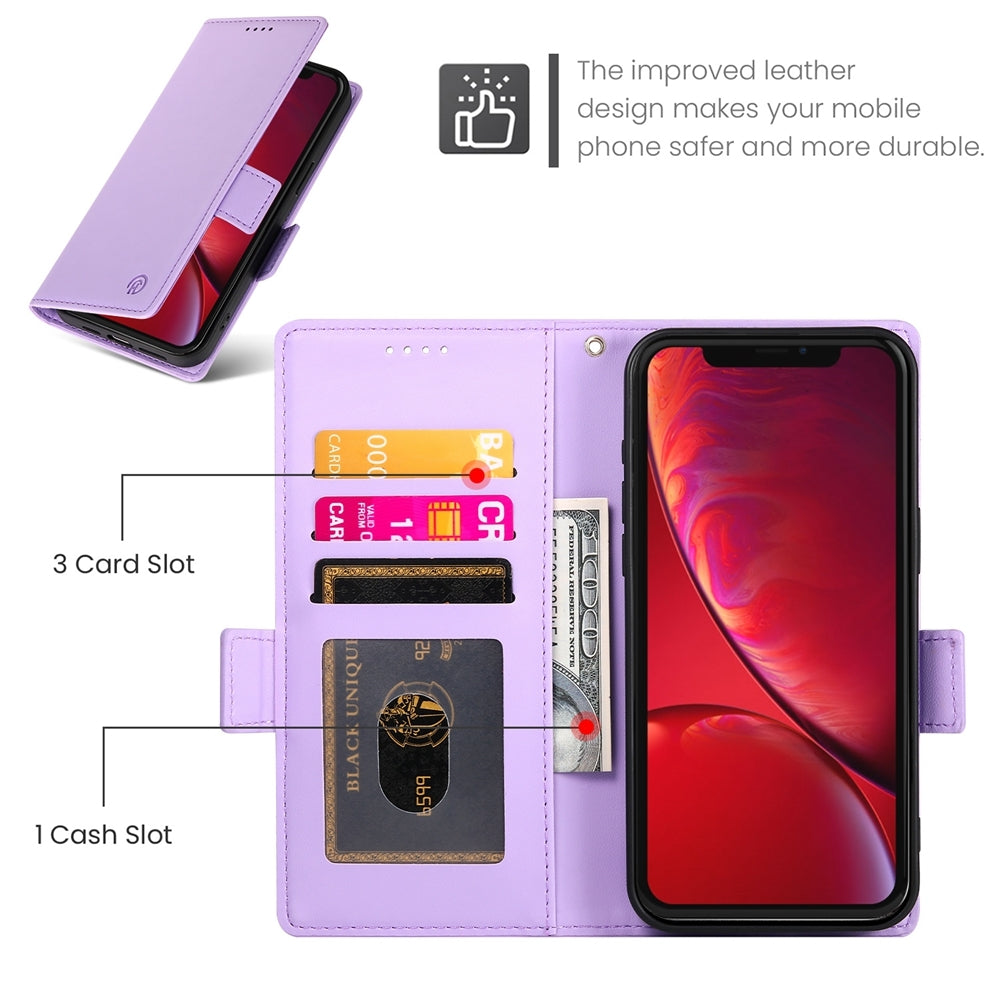 iPhone X/XS Magnetic Leather Wallet Case with Card Slots, Stand Function & Full Protection