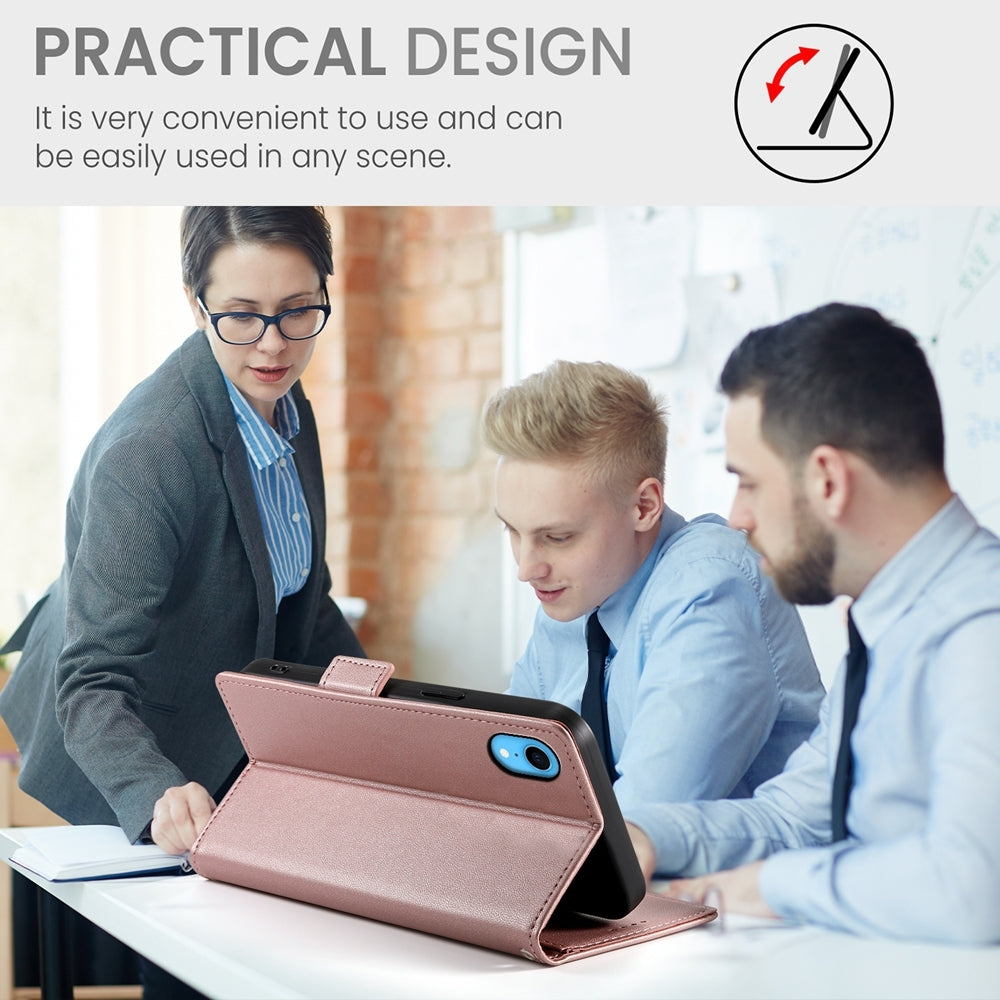 iPhone XR Magnetic Leather Wallet Case with Card Slots, Stand Function & Full Protection