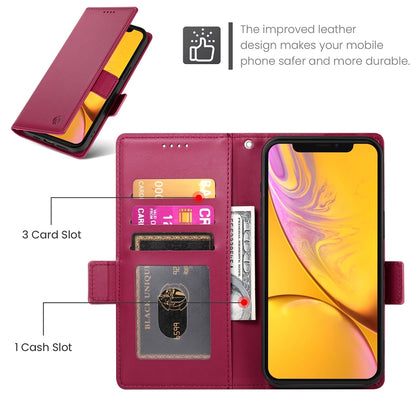 iPhone XR Magnetic Leather Wallet Case with Card Slots, Stand Function & Full Protection