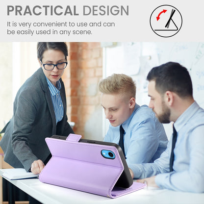 iPhone XR Magnetic Leather Wallet Case with Card Slots, Stand Function & Full Protection