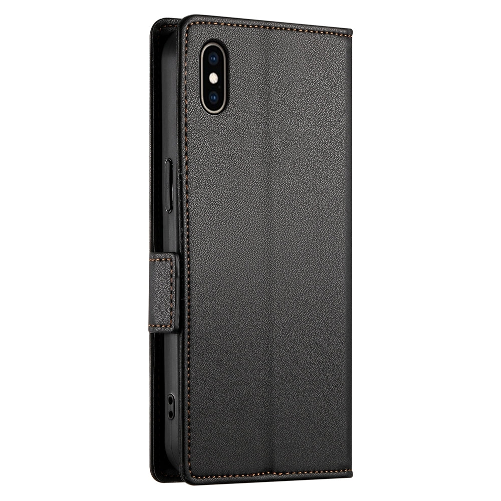 iPhone XS Max Magnetic Leather Wallet Case with Card Slots, Stand Function & Full Protection