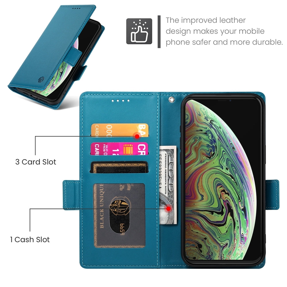 iPhone XS Max Magnetic Leather Wallet Case with Card Slots, Stand Function & Full Protection