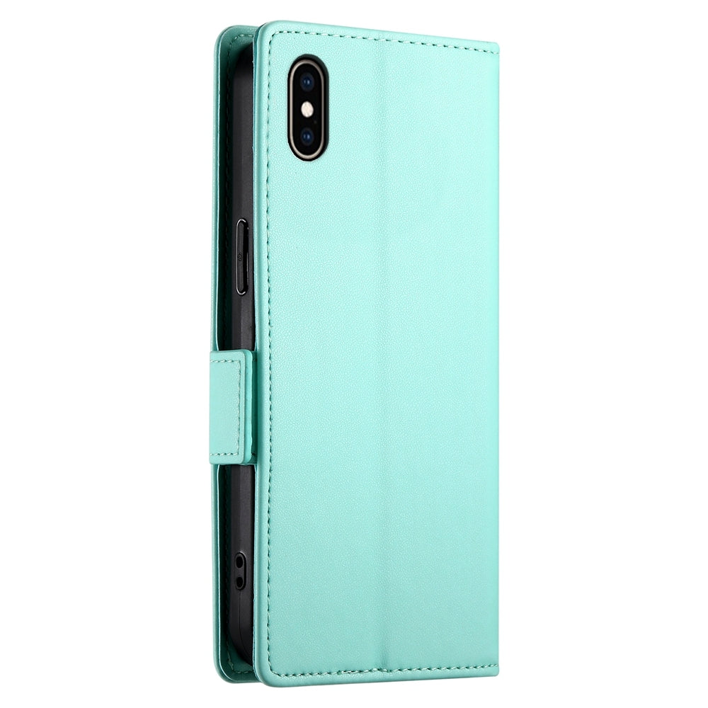 iPhone XS Max Magnetic Leather Wallet Case with Card Slots, Stand Function & Full Protection