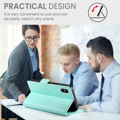 iPhone XS Max Magnetic Leather Wallet Case with Card Slots, Stand Function & Full Protection