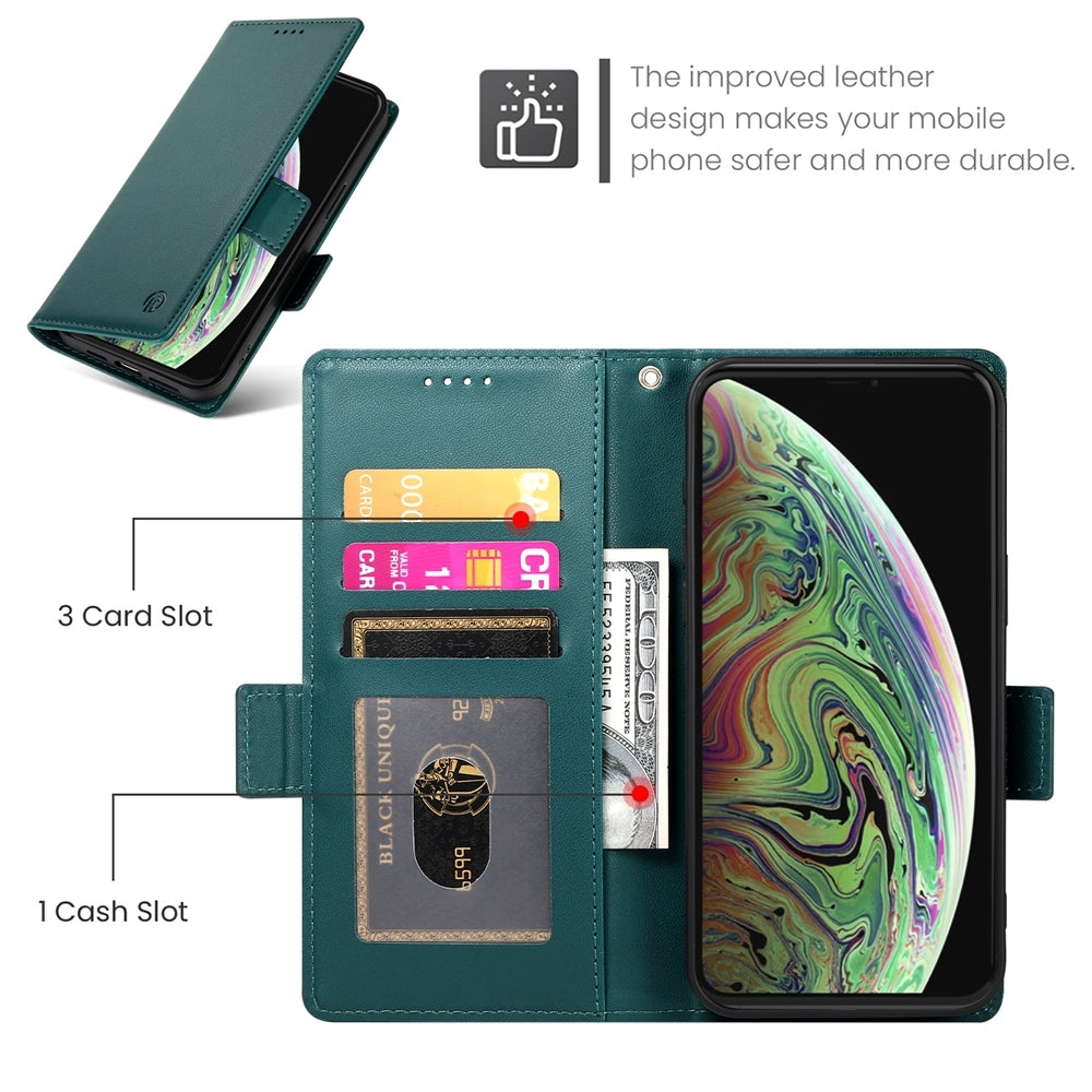 iPhone XS Max Magnetic Leather Wallet Case with Card Slots, Stand Function & Full Protection