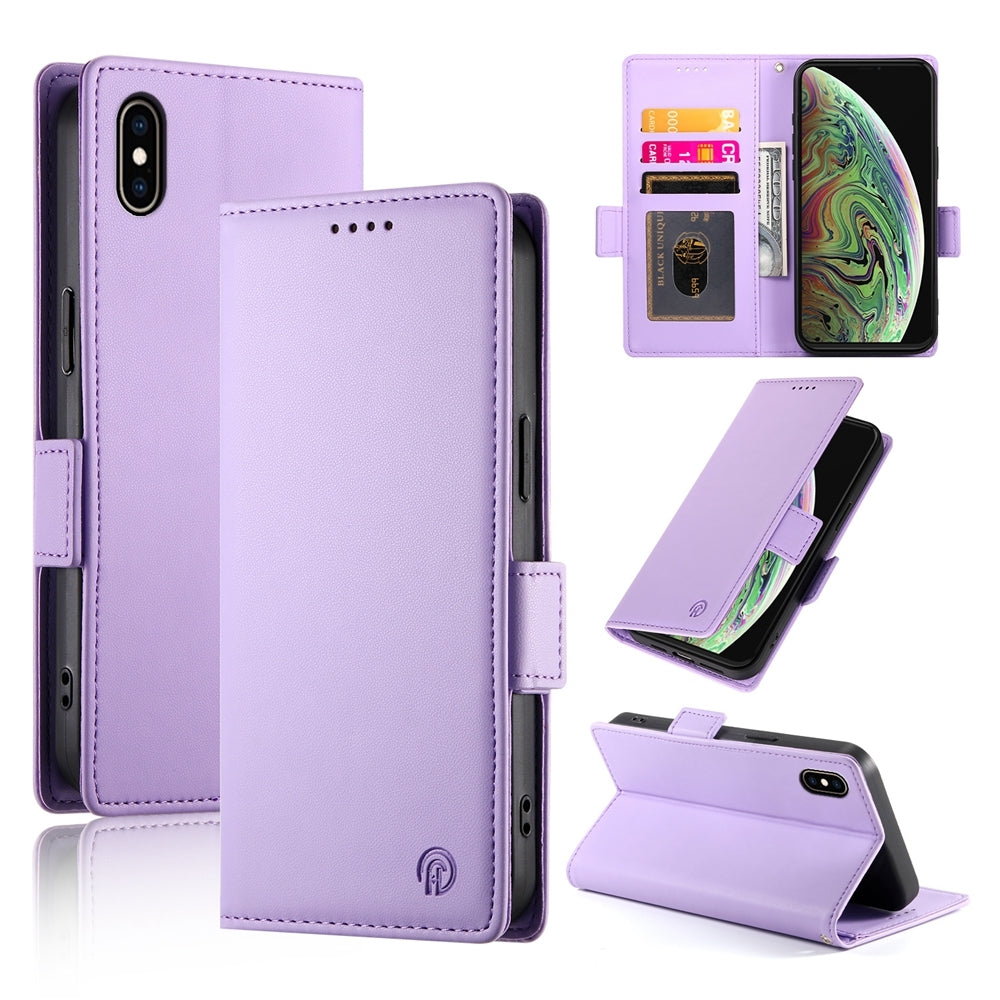 iPhone XS Max Magnetic Leather Wallet Case with Card Slots, Stand Function & Full Protection