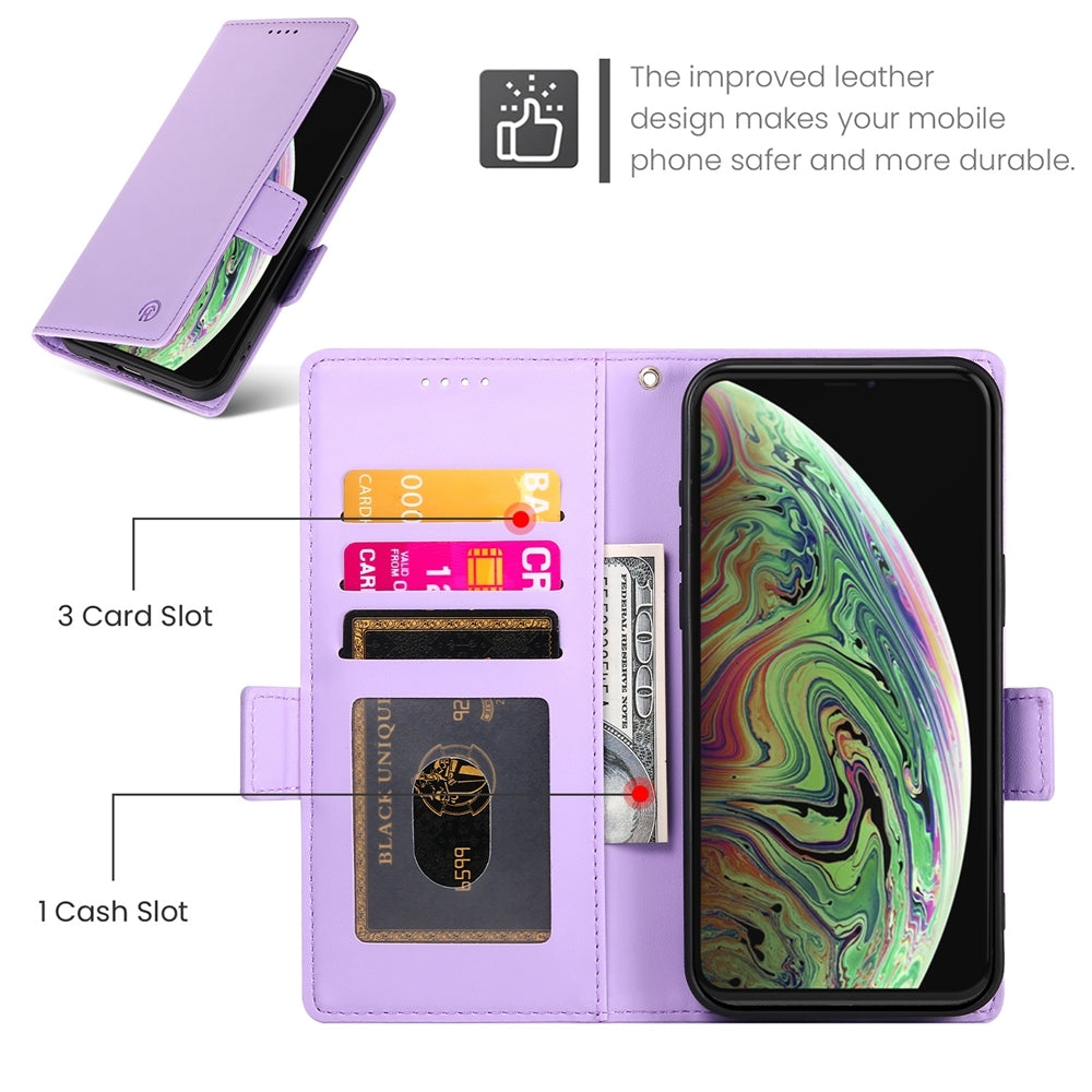 iPhone XS Max Magnetic Leather Wallet Case with Card Slots, Stand Function & Full Protection