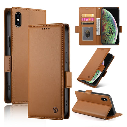 iPhone XS Max Magnetic Leather Wallet Case with Card Slots, Stand Function & Full Protection