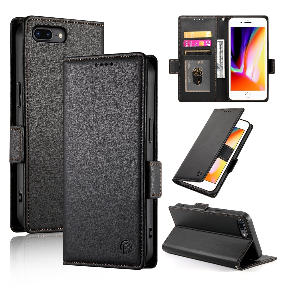 iPhone 8 Plus Magnetic Leather Wallet Case with Card Slots, Stand Function & Full Protection