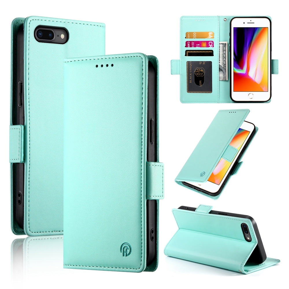 iPhone 8 Plus Magnetic Leather Wallet Case with Card Slots, Stand Function & Full Protection