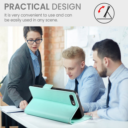 iPhone 8 Plus Magnetic Leather Wallet Case with Card Slots, Stand Function & Full Protection