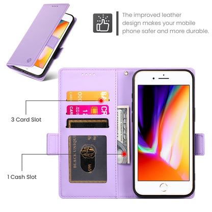 iPhone 8 Plus Magnetic Leather Wallet Case with Card Slots, Stand Function & Full Protection