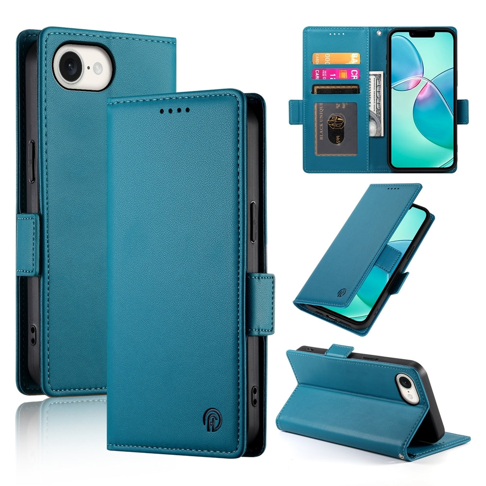 iPhone SE 2024 Magnetic Leather Wallet Case with Card Slots, Stand Function & Full Protection