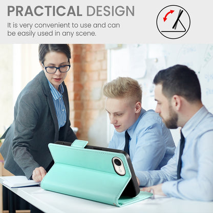 iPhone SE 2024 Magnetic Leather Wallet Case with Card Slots, Stand Function & Full Protection