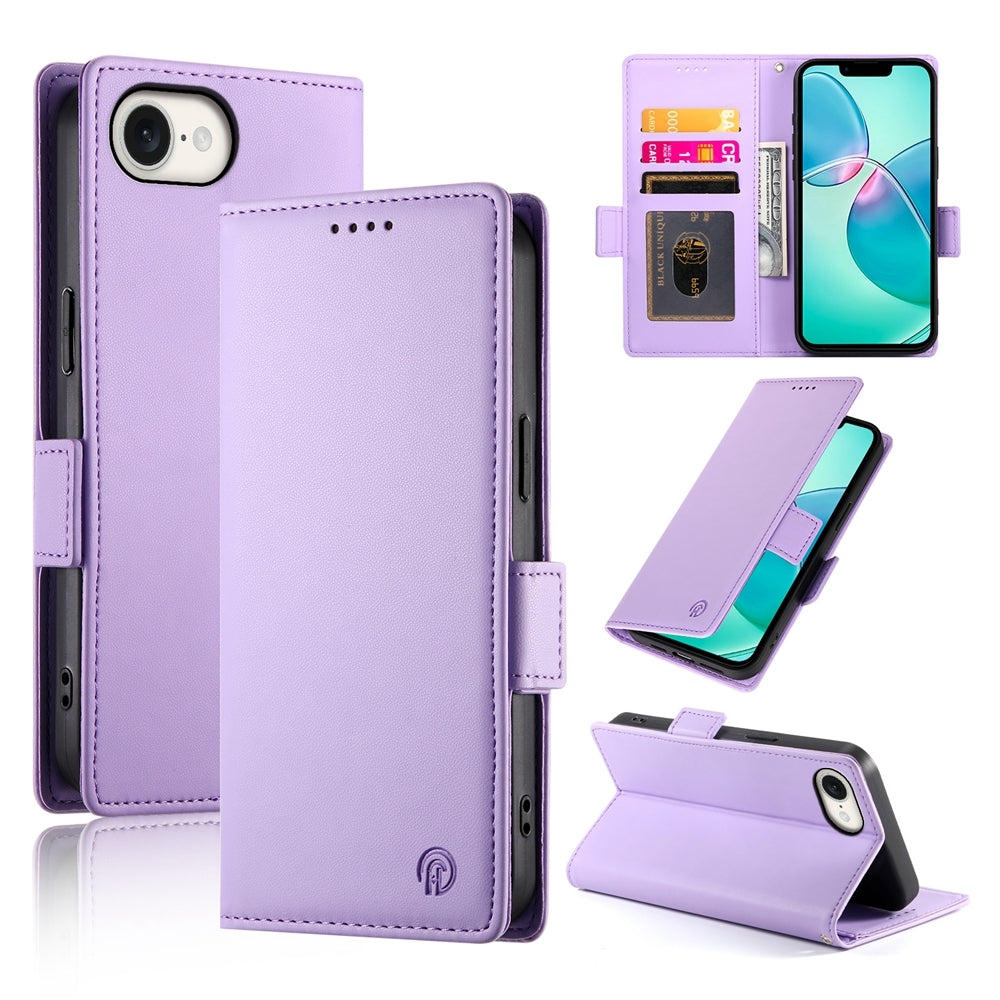 iPhone SE 2024 Magnetic Leather Wallet Case with Card Slots, Stand Function & Full Protection
