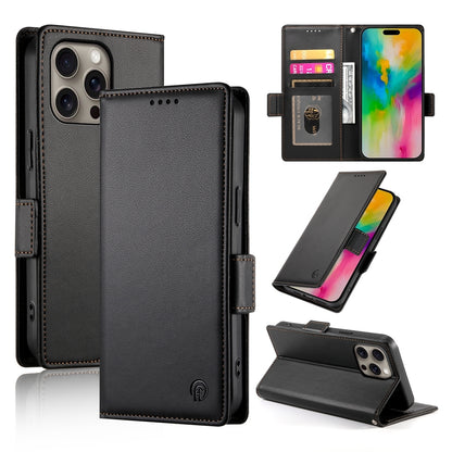 iPhone 16 Pro Max Magnetic Leather Wallet Case with Card Slots, Stand Function & Full Protection