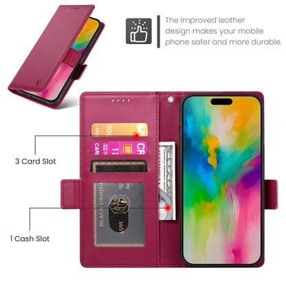 iPhone 16 Pro Max Magnetic Leather Wallet Case with Card Slots, Stand Function & Full Protection