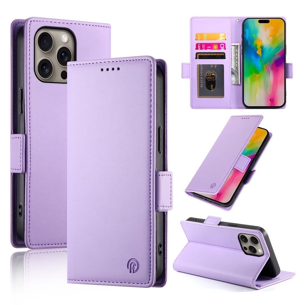 iPhone 16 Pro Max Magnetic Leather Wallet Case with Card Slots, Stand Function & Full Protection