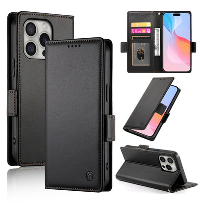 iPhone 16 Pro Magnetic Leather Wallet Case with Card Slots, Stand Function & Full Protection