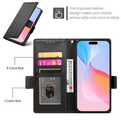 iPhone 16 Pro Magnetic Leather Wallet Case with Card Slots, Stand Function & Full Protection