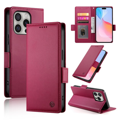 iPhone 16 Pro Magnetic Leather Wallet Case with Card Slots, Stand Function & Full Protection