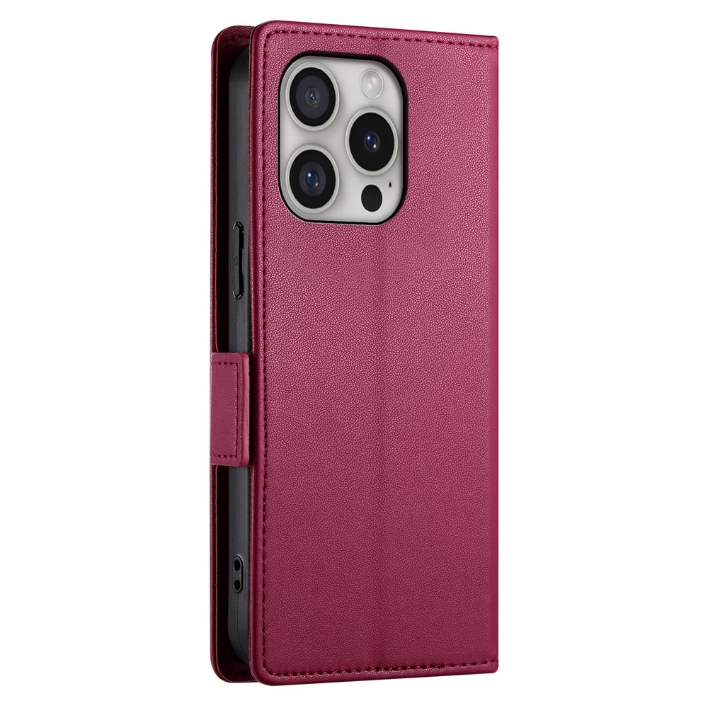 iPhone 16 Pro Magnetic Leather Wallet Case with Card Slots, Stand Function & Full Protection