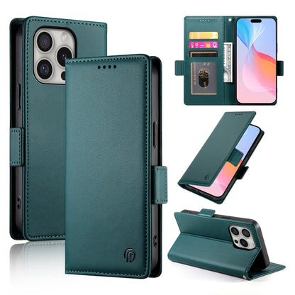 iPhone 16 Pro Magnetic Leather Wallet Case with Card Slots, Stand Function & Full Protection