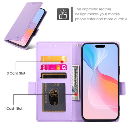 iPhone 16 Pro Magnetic Leather Wallet Case with Card Slots, Stand Function & Full Protection