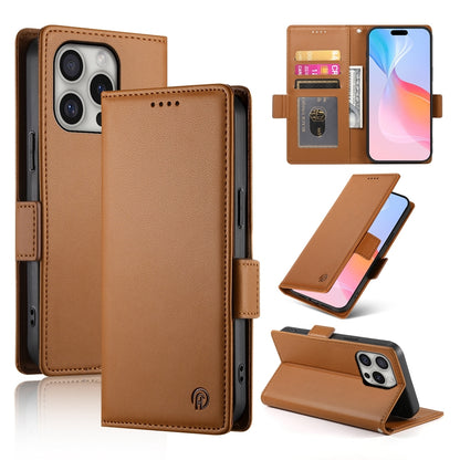 iPhone 16 Pro Magnetic Leather Wallet Case with Card Slots, Stand Function & Full Protection