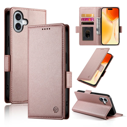 iPhone 16 Plus Magnetic Leather Wallet Case with Card Slots, Stand Function & Full Protection