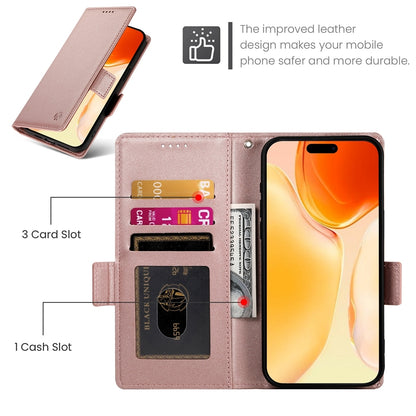 iPhone 16 Plus Magnetic Leather Wallet Case with Card Slots, Stand Function & Full Protection