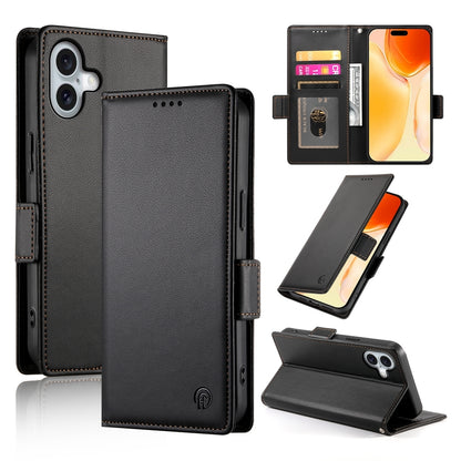iPhone 16 Plus Magnetic Leather Wallet Case with Card Slots, Stand Function & Full Protection