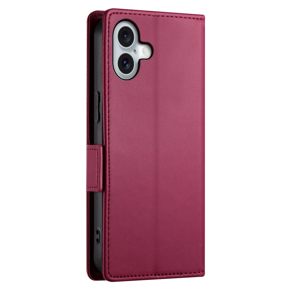 iPhone 16 Plus Magnetic Leather Wallet Case with Card Slots, Stand Function & Full Protection