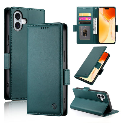 iPhone 16 Plus Magnetic Leather Wallet Case with Card Slots, Stand Function & Full Protection
