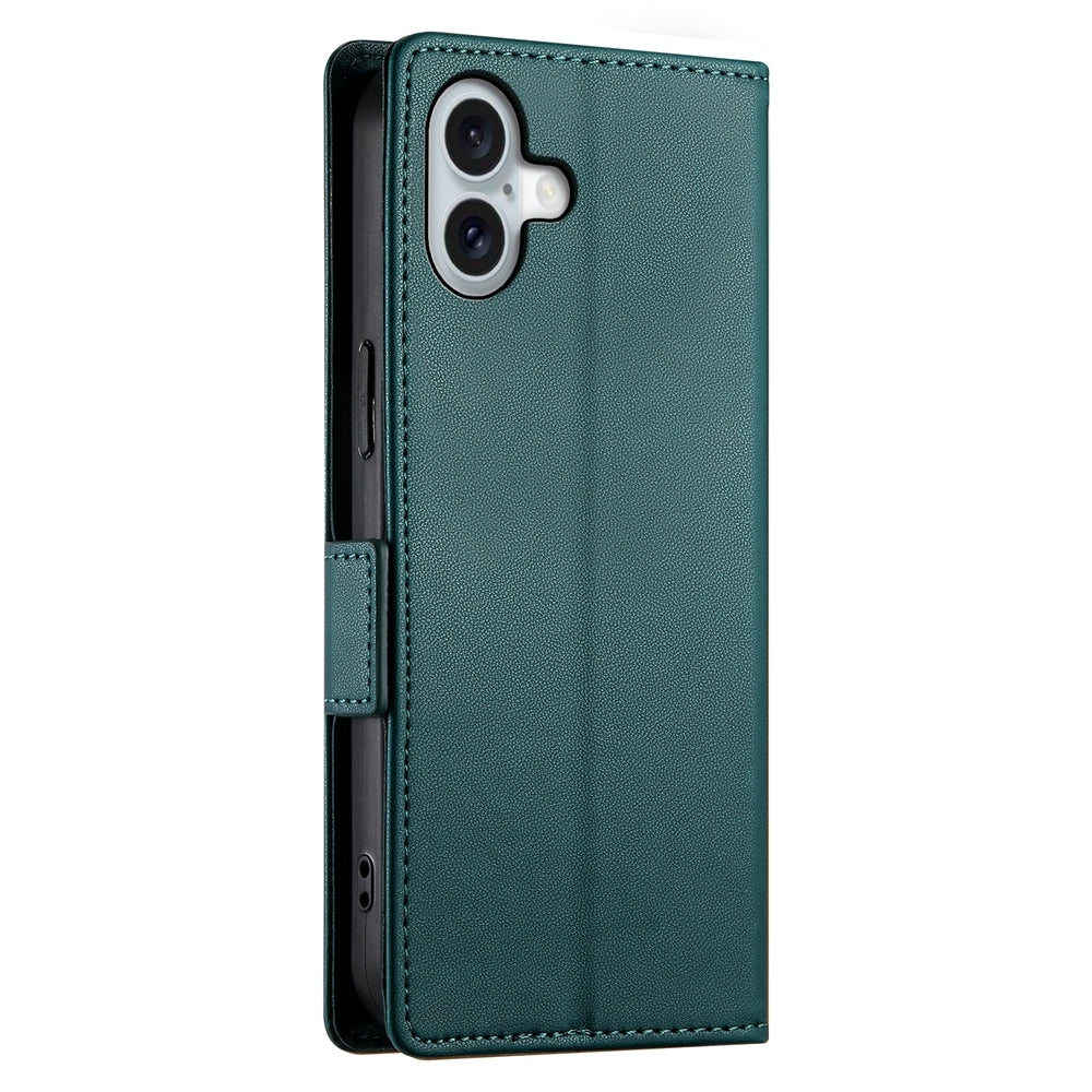 iPhone 16 Plus Magnetic Leather Wallet Case with Card Slots, Stand Function & Full Protection