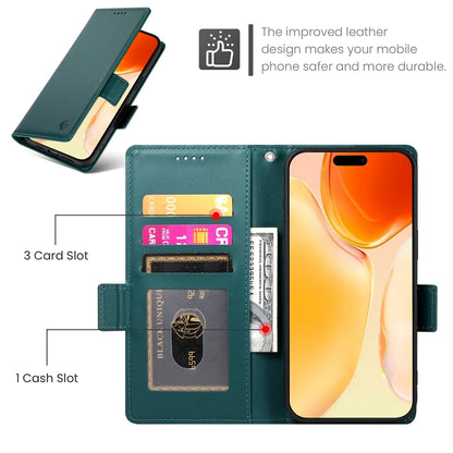 iPhone 16 Plus Magnetic Leather Wallet Case with Card Slots, Stand Function & Full Protection