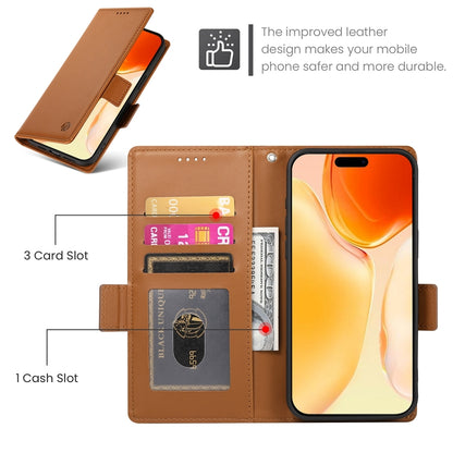 iPhone 16 Plus Magnetic Leather Wallet Case with Card Slots, Stand Function & Full Protection