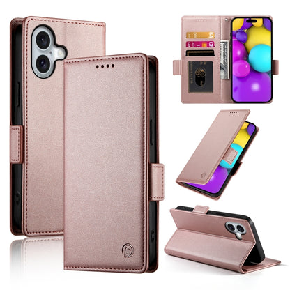 iPhone 16 Magnetic Leather Wallet Case with Card Slots, Stand Function & Full Protection