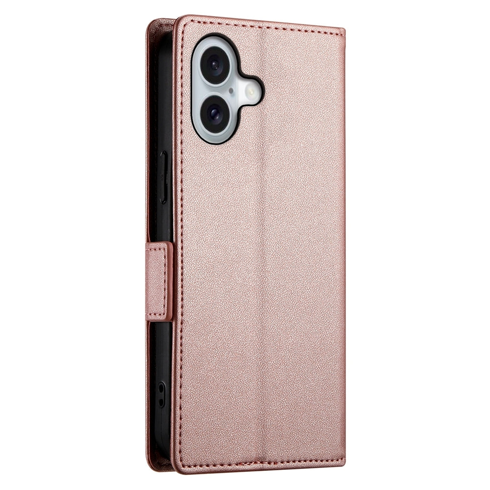iPhone 16 Magnetic Leather Wallet Case with Card Slots, Stand Function & Full Protection