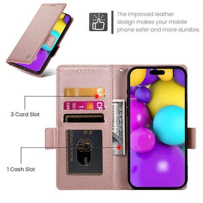 iPhone 16 Magnetic Leather Wallet Case with Card Slots, Stand Function & Full Protection