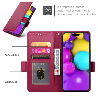 iPhone 16 Magnetic Leather Wallet Case with Card Slots, Stand Function & Full Protection