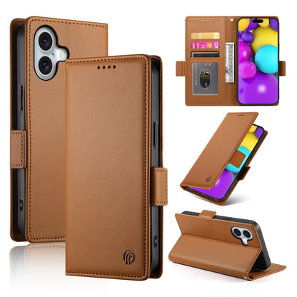 iPhone 16 Magnetic Leather Wallet Case with Card Slots, Stand Function & Full Protection