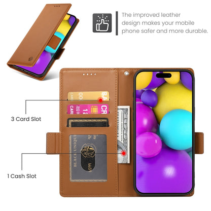 iPhone 16 Magnetic Leather Wallet Case with Card Slots, Stand Function & Full Protection