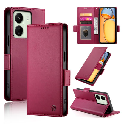 Xiaomi Redmi 13R Magnetic Leather Wallet Case with Card Slots, Stand Function & Full Protection