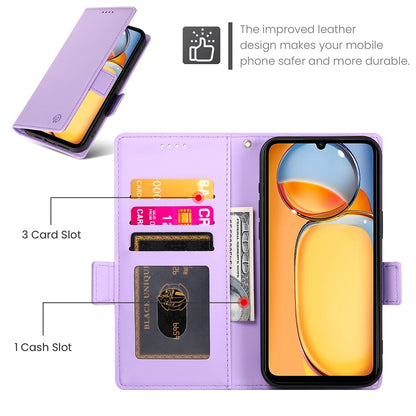 Xiaomi Redmi 13R Magnetic Leather Wallet Case with Card Slots, Stand Function & Full Protection