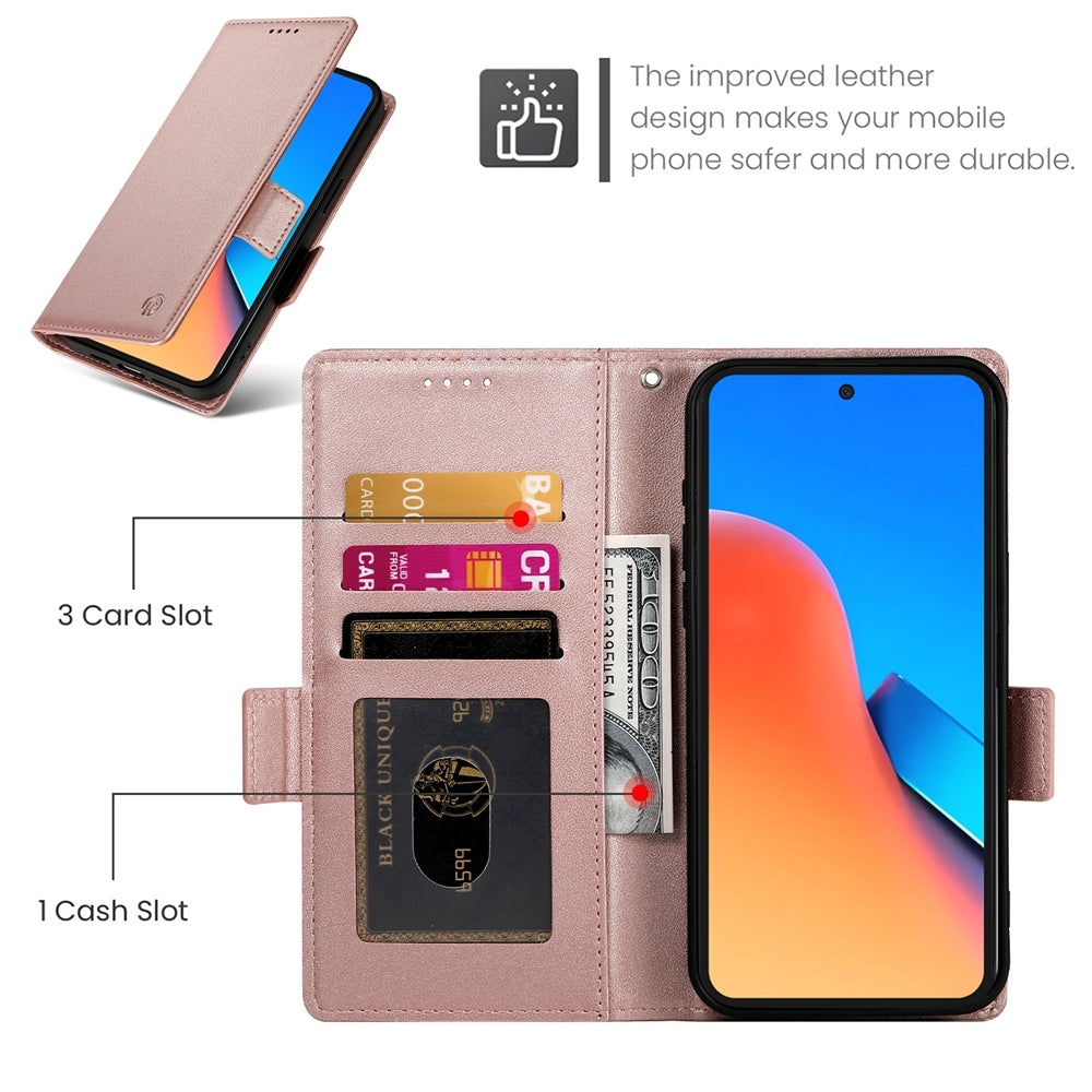 Xiaomi Redmi Note 12R Magnetic Leather Wallet Case with Card Slots, Stand Function & Full Protection