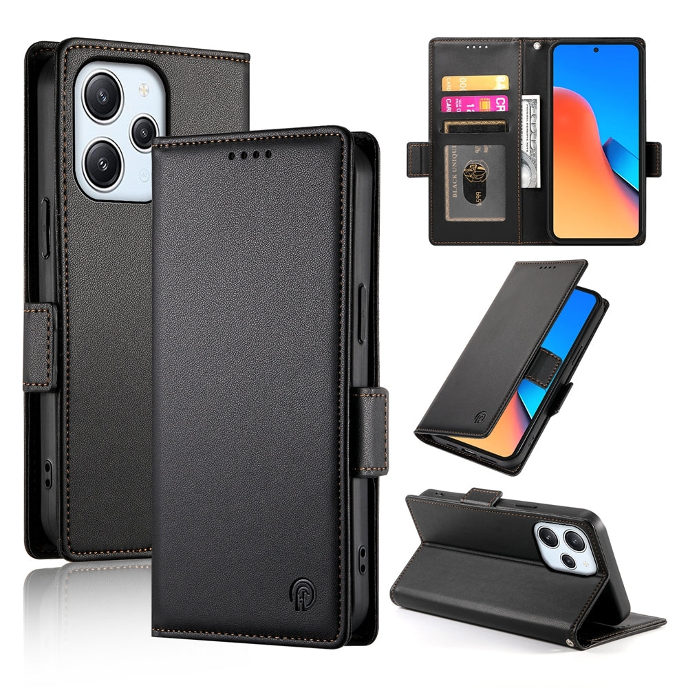 Xiaomi Redmi Note 12R Magnetic Leather Wallet Case with Card Slots, Stand Function & Full Protection