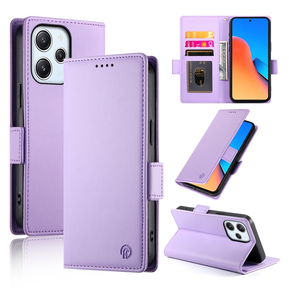 Xiaomi Redmi Note 12R Magnetic Leather Wallet Case with Card Slots, Stand Function & Full Protection