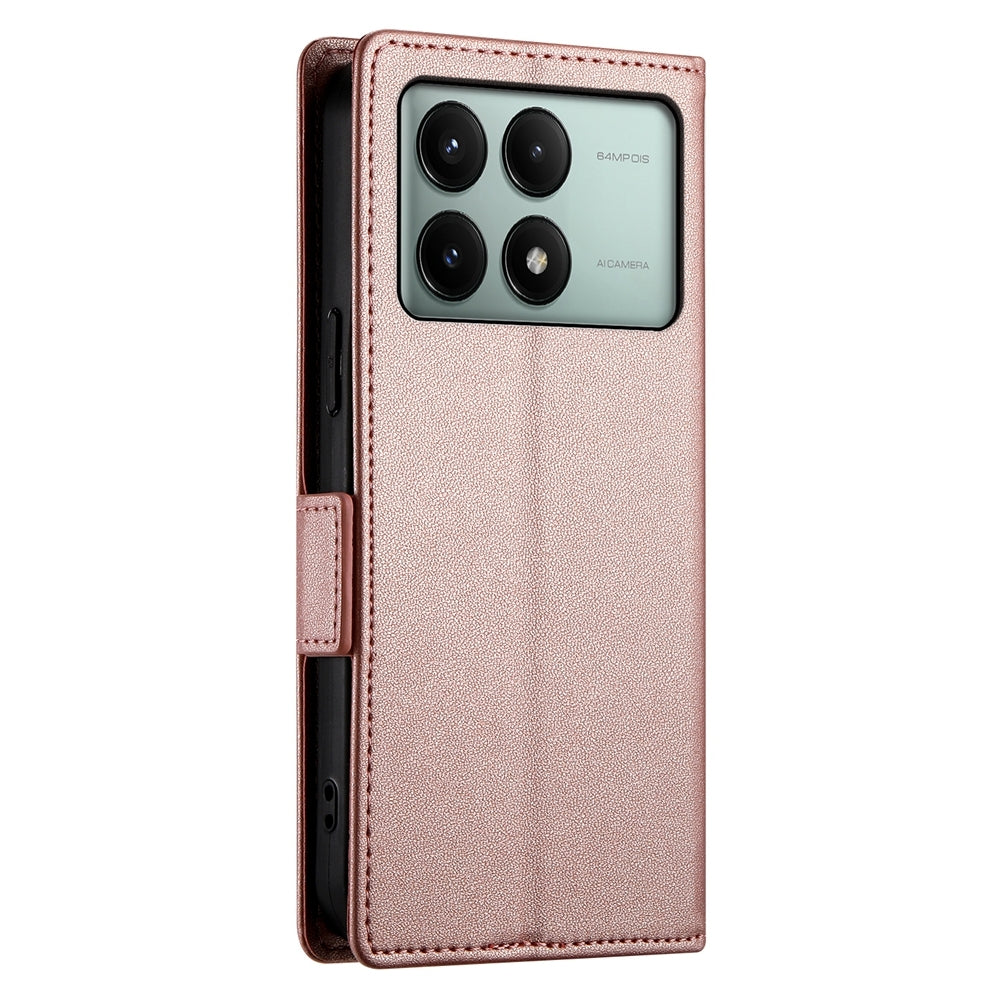 Xiaomi Poco X6 Pro 5G Global Magnetic Leather Wallet Case with Card Slots, Stand Function & Full Protection